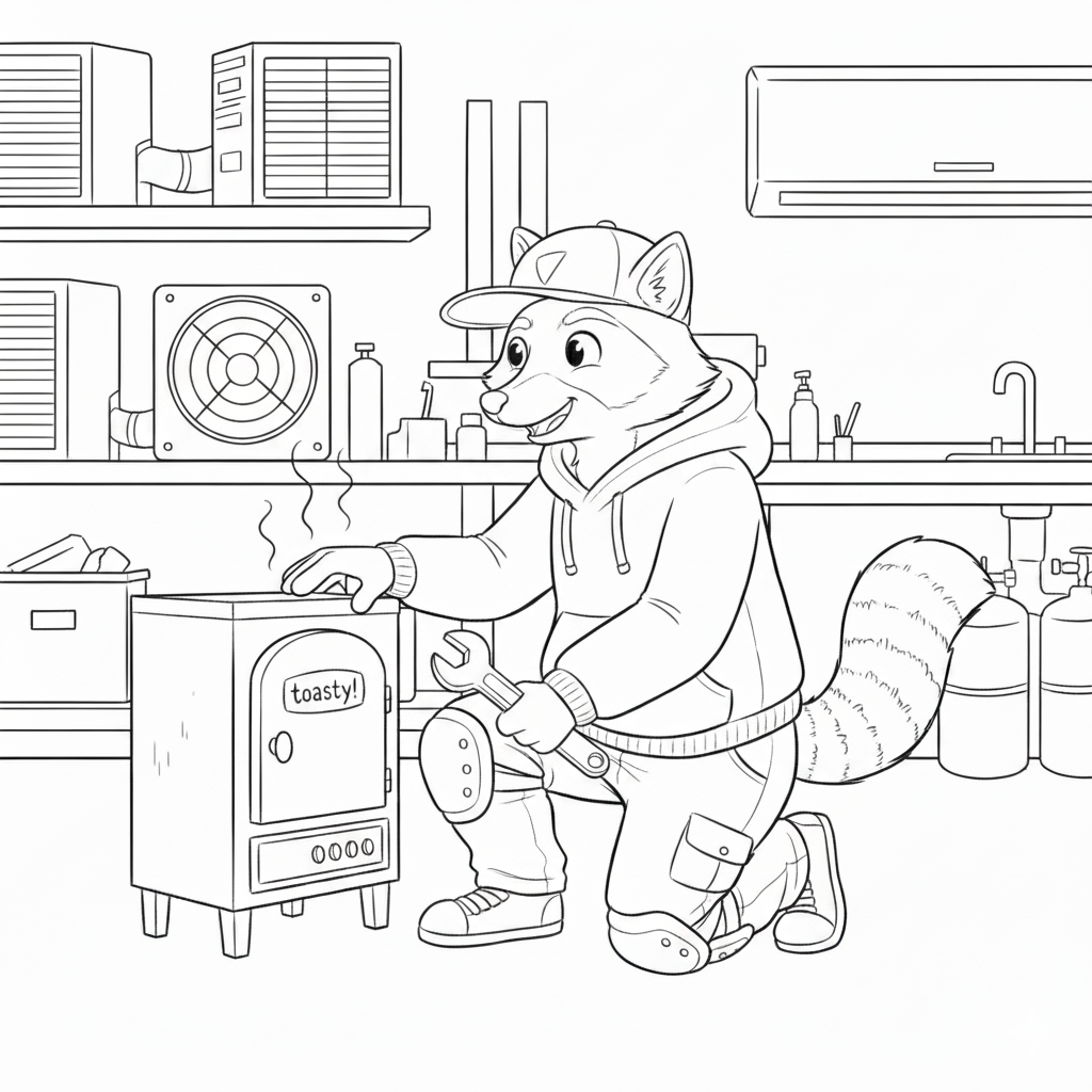 Preview of Freddie's Furnace Fun Coloring Page